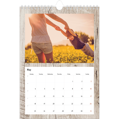 A4 Photo Calendar — Wood [May]