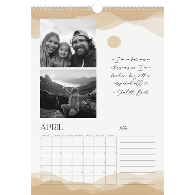 A3 photo calendars — Wellbeing quotes [April]