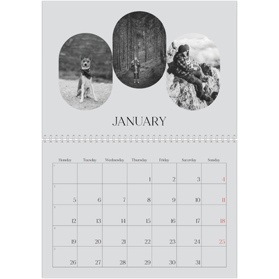A4 Double Photo Calendar — Open road [January]