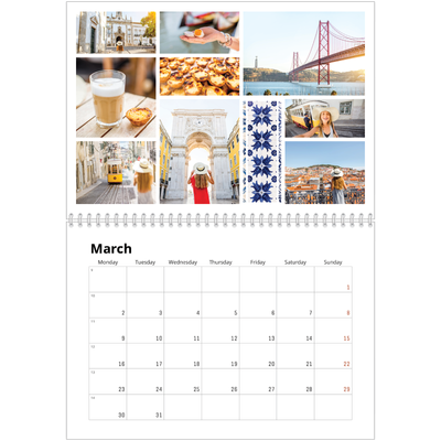 A4 Double Photo Calendar — Framework [March]