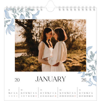 Square calendars  — Elegant floral [January]