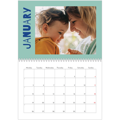 A4 Double Photo Calendar — Fun colourful you [January]