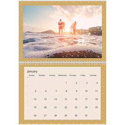 A4 Double Photo Calendar — Geometric [January]