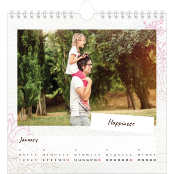 Square Photo Calendar — Floral giftwrap