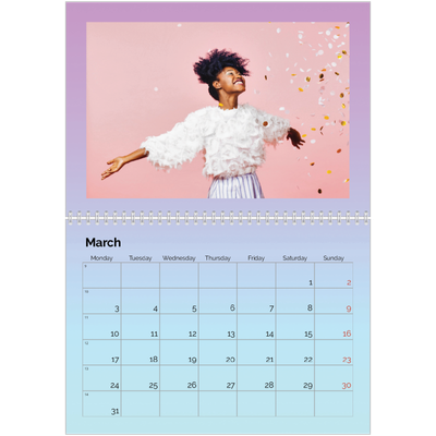 A4 Double Photo Calendar — Playful Pastel [March]