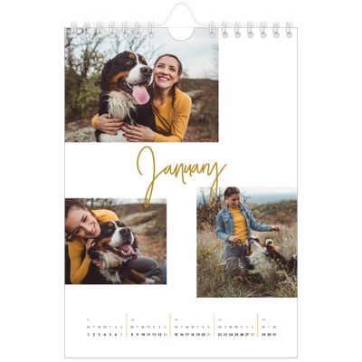 A5 Photo Calendar — Gold marker pen [January]