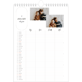 A4 Photo Calendar — Making plans Planner - Family of 4