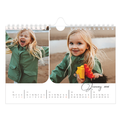 A5 Landscape Photo Calendar — Snapshots and script [January]