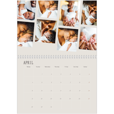 A4 Double Photo Calendar — Memories in motion [April]