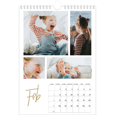 A4 Photo Calendar — Scribble text [February]