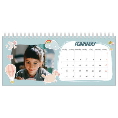 Desk calendars — Rainbow unicorn [February]