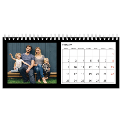 Desk calendars — Black margin [February]
