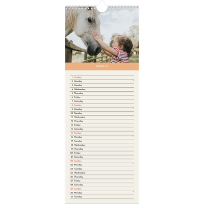 Slim Calendar  — Pastel chapters [March]