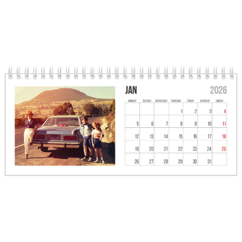 Desk Photo Calendar — Abbreviated text