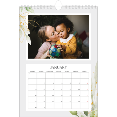 A4 Photo Calendar — Floral splash [January]