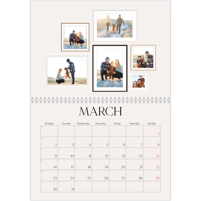 A4 Double Photo Calendar — Wall photo gallery [March]