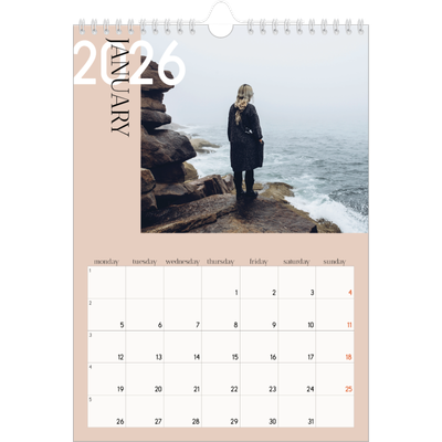A4 Photo Calendar — Overlapping text [January]