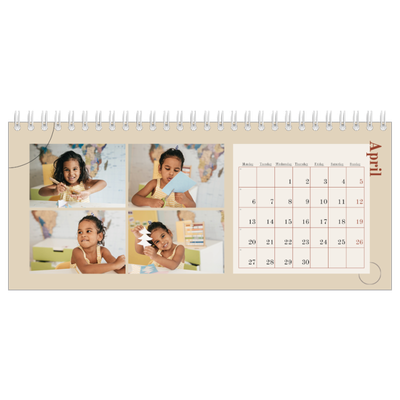 Desk calendars — Asymmetrical text [April]