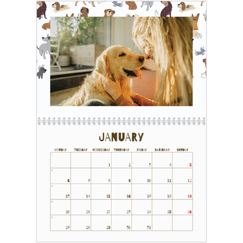 A4 Double Photo Calendar — Playful puppy