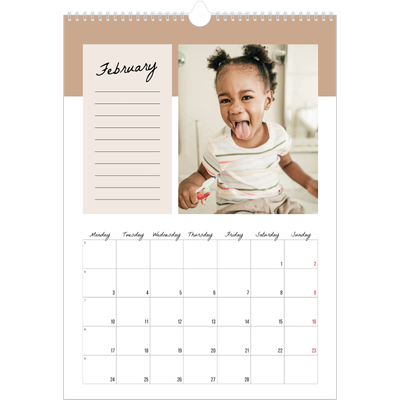 A3 photo calendars — List Calendar [February]