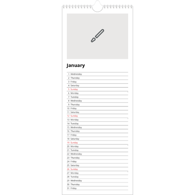 Slim Calendar  — Design your own calendar [January]