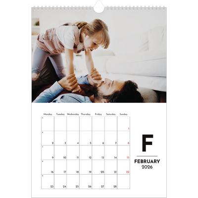 A3 photo calendars — Letter spotlight [February]