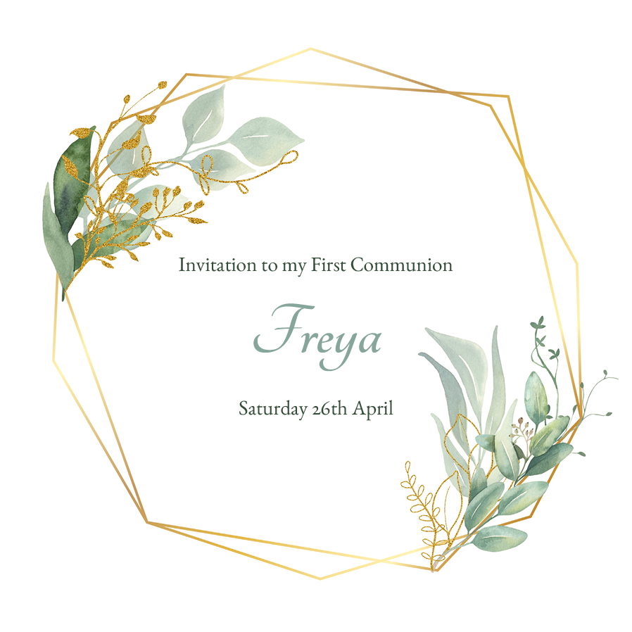Invitations — Eucalyptus and gold branch