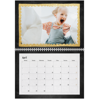A4 Double Photo Calendar — Rustic charm [April]