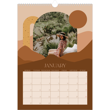 A3 Photo Calendar — Neutral mountains