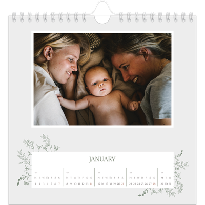 Square calendars  — Hand drawn flowers [January]