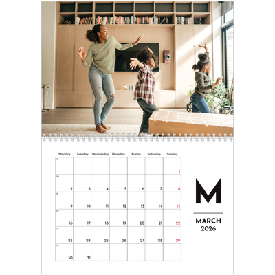A4 Double Photo Calendar — Letter spotlight [March]