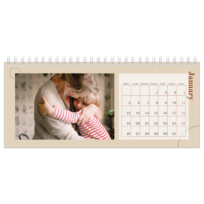 Desk calendars — Asymmetrical text [January]