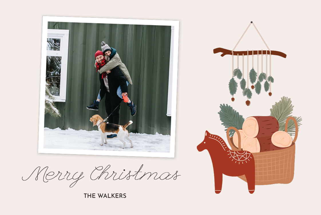 Cards — Rustic festive logs