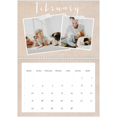 A4 Double Photo Calendar — Scrapbook calendar [February]