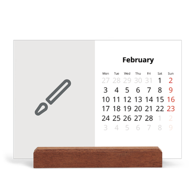Easel Desk Calendar Landscape  — Design your own calendar [February]