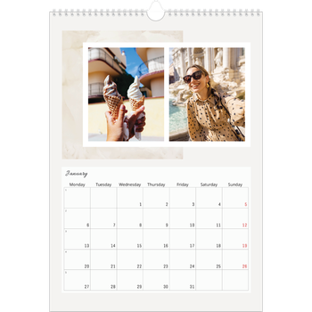A3 Photo Calendar — Muted tones