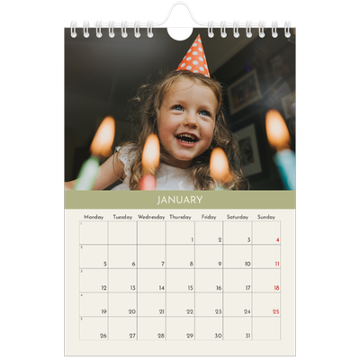 A5 Photo Calendar — Pastel chapters [January]