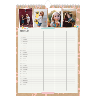 A4 Family Planner — Rustic Planner - Family of 4 [February]