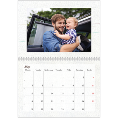 A4 Double Photo Calendar — Floral giftwrap [May]