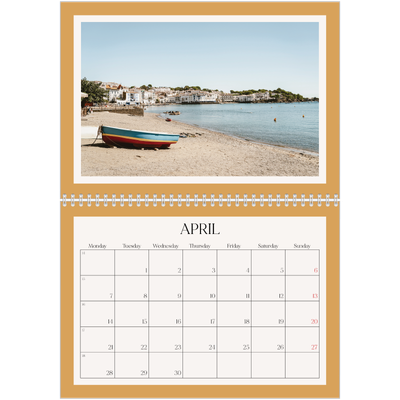 A4 Double Photo Calendar — Classic colours [April]