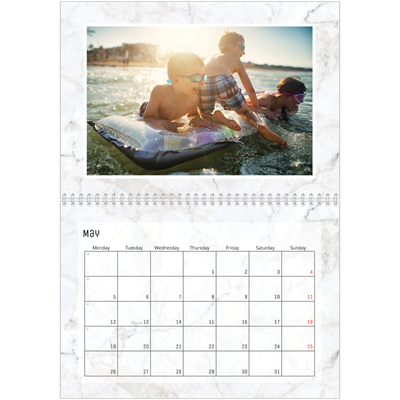 A4 Double Photo Calendar — Marble backgrounds [cover]