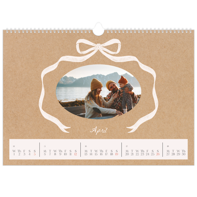 A3 Photo Calendar — Kraft and bow [April]
