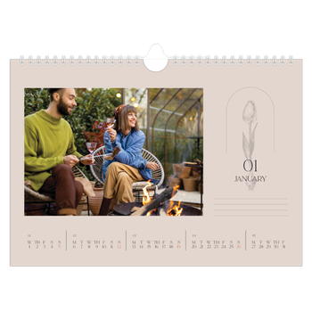 A4 Landscape Photo Calendar — Simple botanical