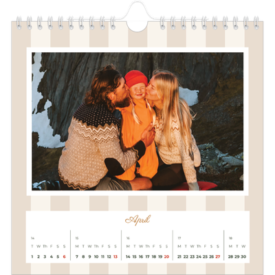 Square calendars  — Script and stripes [April]