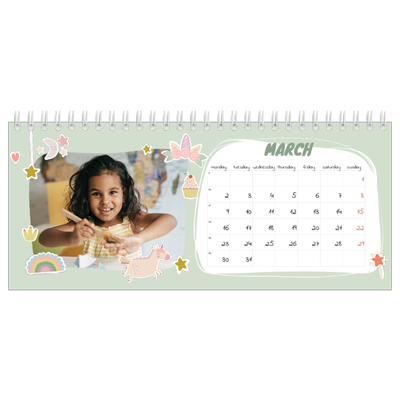 Desk calendars — Rainbow unicorn [March]