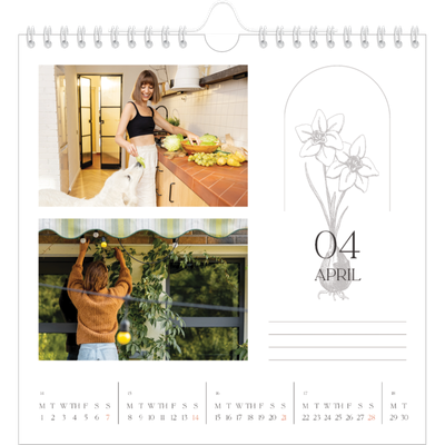 Square calendars  — Simple botanical [April]