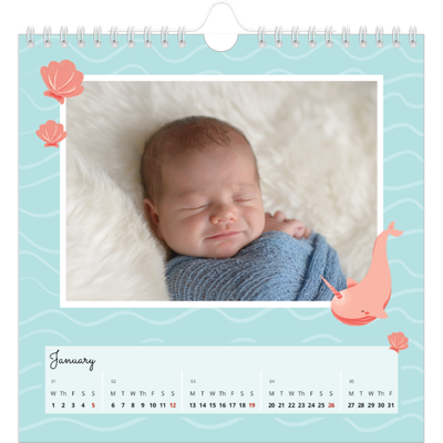 Square calendars  — Cute animals [January]