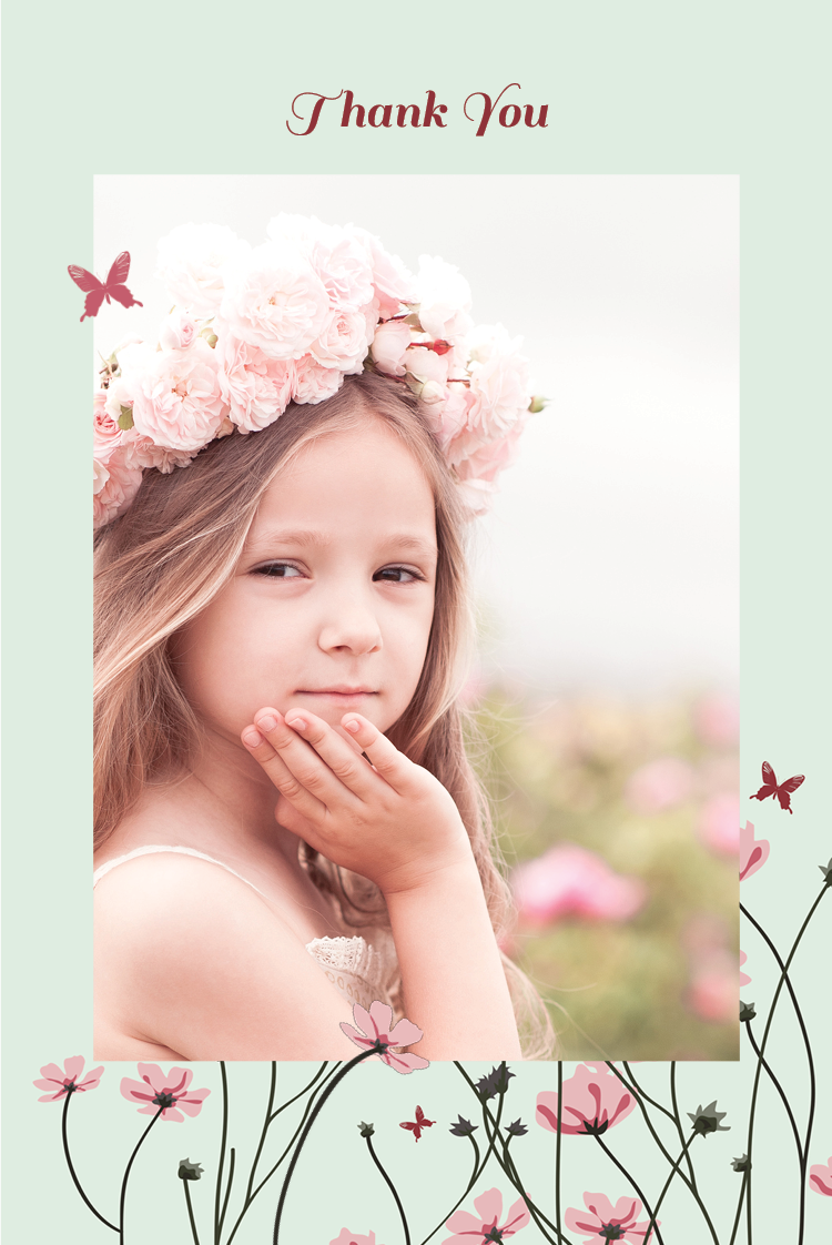 Thank you cards — Butterflies and flowers