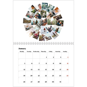 A4 Double Photo Calendar — Collage shapes