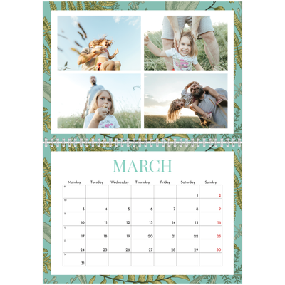 A4 Double Photo Calendar — Floral wallpapers [March]